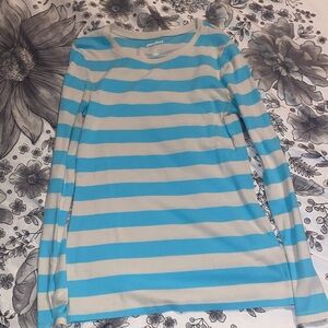 Blue and white striped Perfect Old Navy long sleeve women’s size large